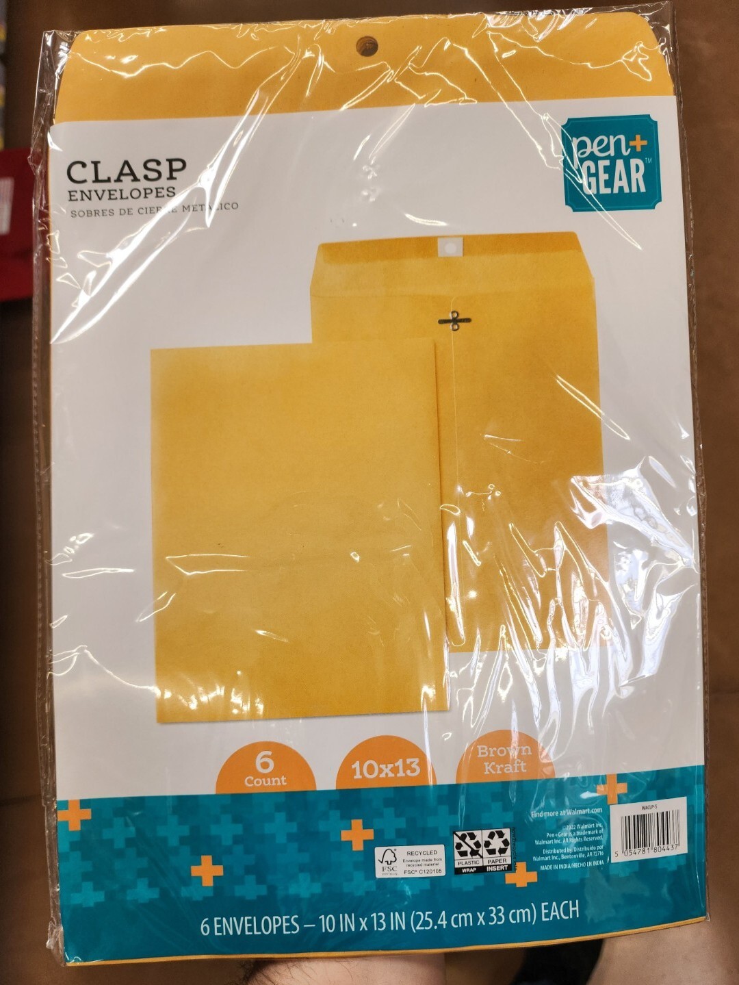 Pen+Gear 10in X 13in Clasp Envelope 6ct