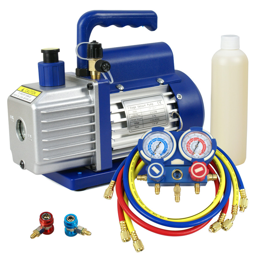 Air Condition A/C R134A With 3,5CFM Vacuum Pump Kit R134a HVAC Manifold