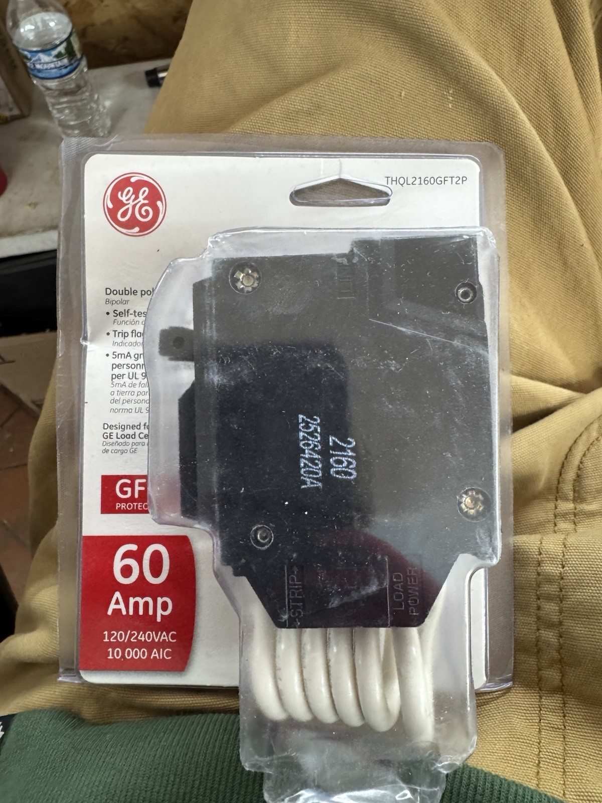GE 50A Double Pole Ground Fault Circuit Breaker with Self-Test # THQL2150GFT2P