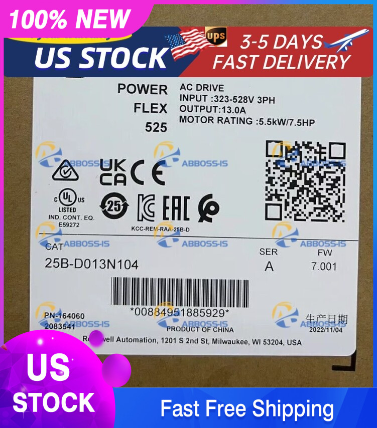 Allen-Bradley 25B-D013N104 PowerFlex 525 25BD013N104 AC Drive