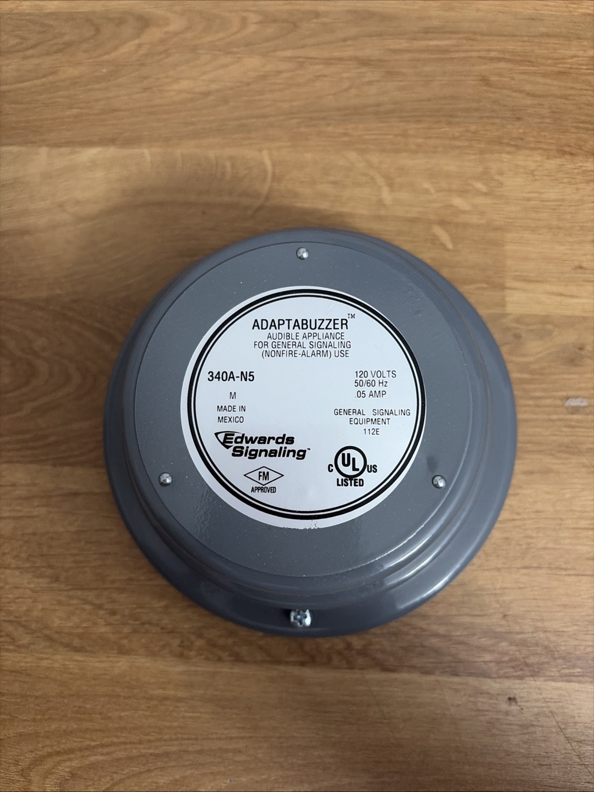 New. Edwards Adaptabuzzer 340A-N5 120v Audible Signal Device Free Ship