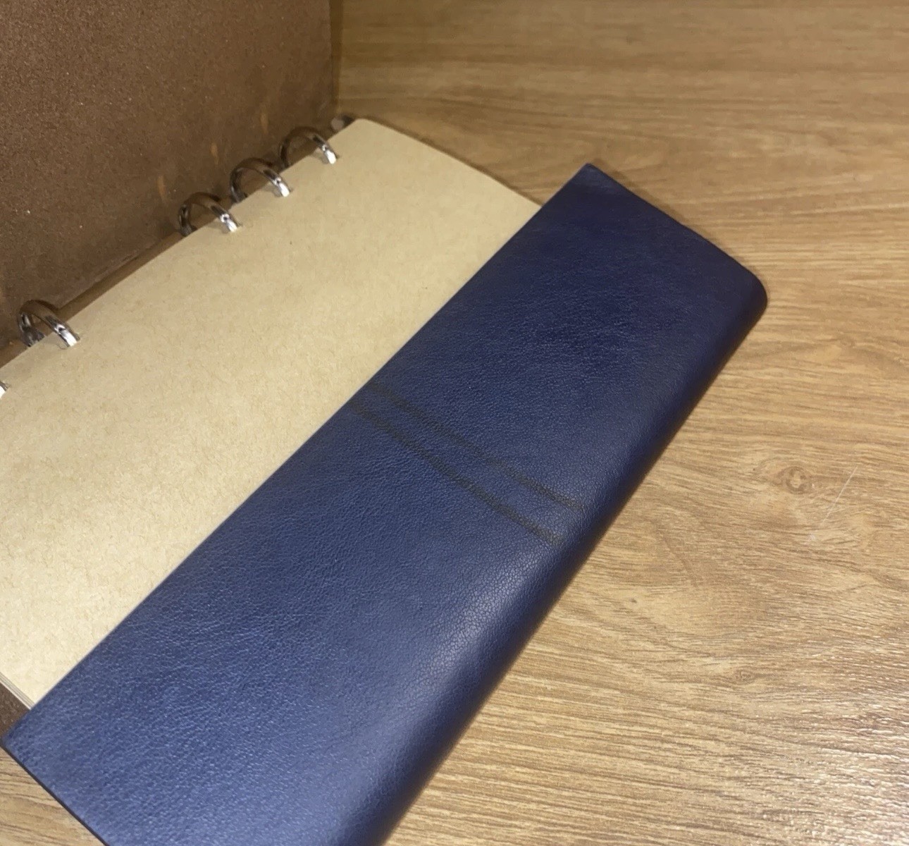 VTG PU Leather Writing Journal Notebook 7″ Blue Nautical Embossed Spiral 79 Pgs
