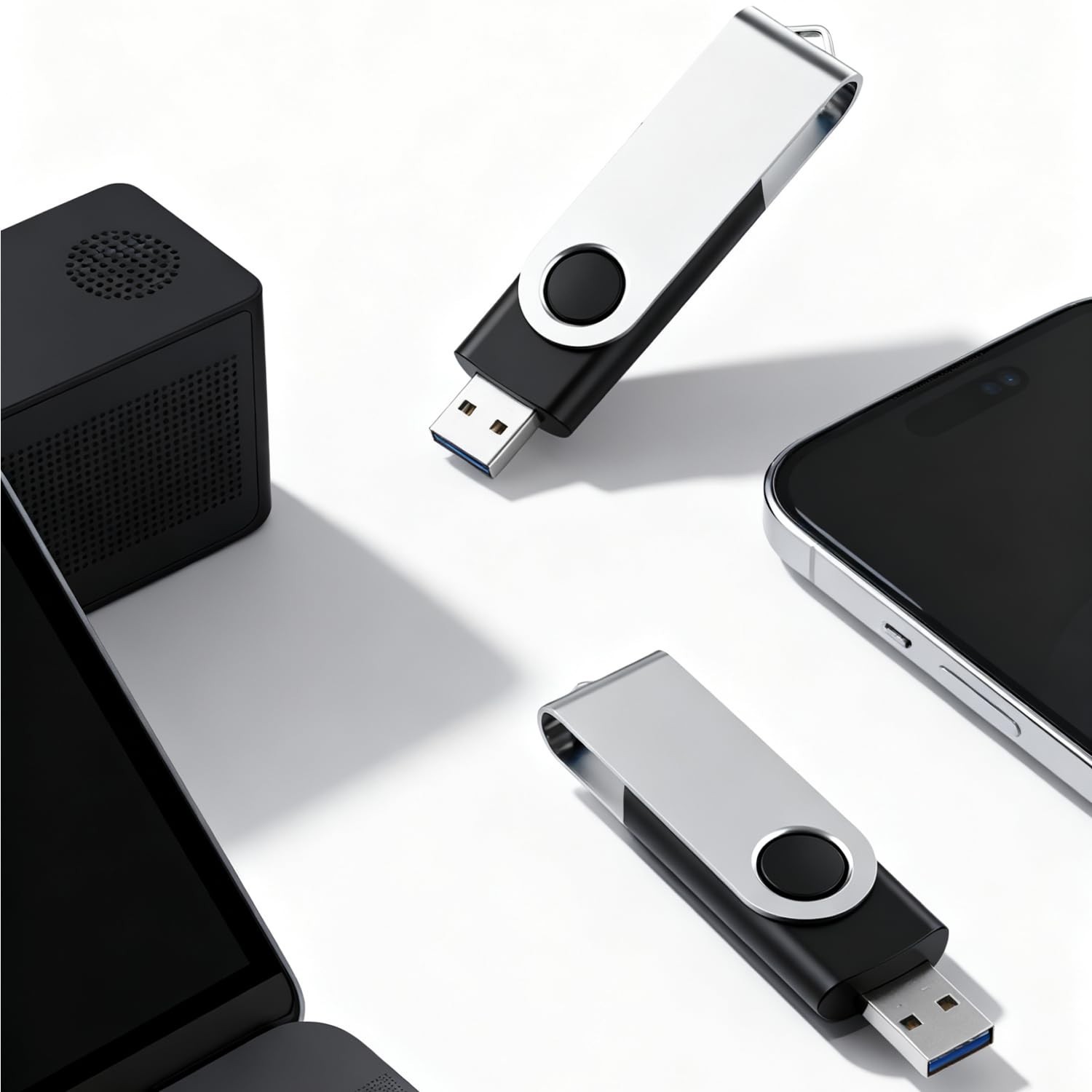 3 Pack 128GB USB Flash Drive with Type C Adapter and Storage Box USB 2.0 High…