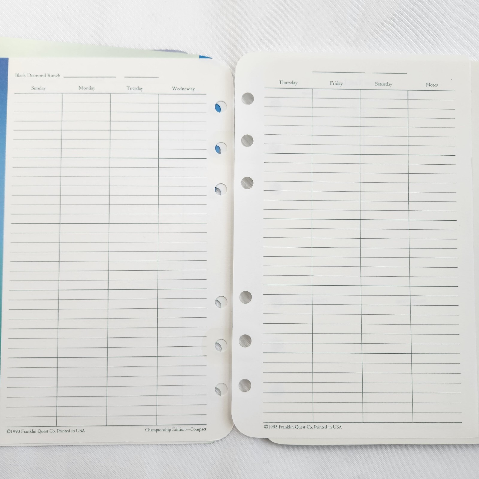 1 Undated Month Generic Calendar Franklin Covey Compact Size Pages Refill Paper