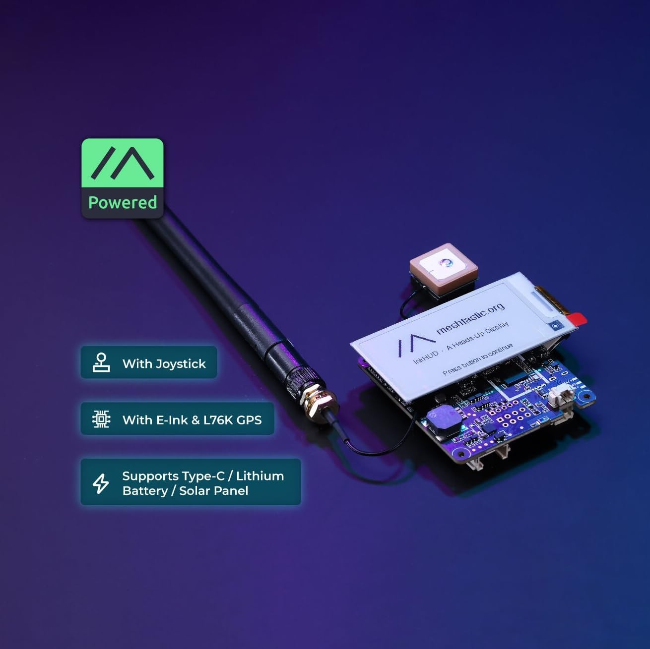 GPS Development Board w/ E-Ink Display for DIY Tracker and Location IoT Project