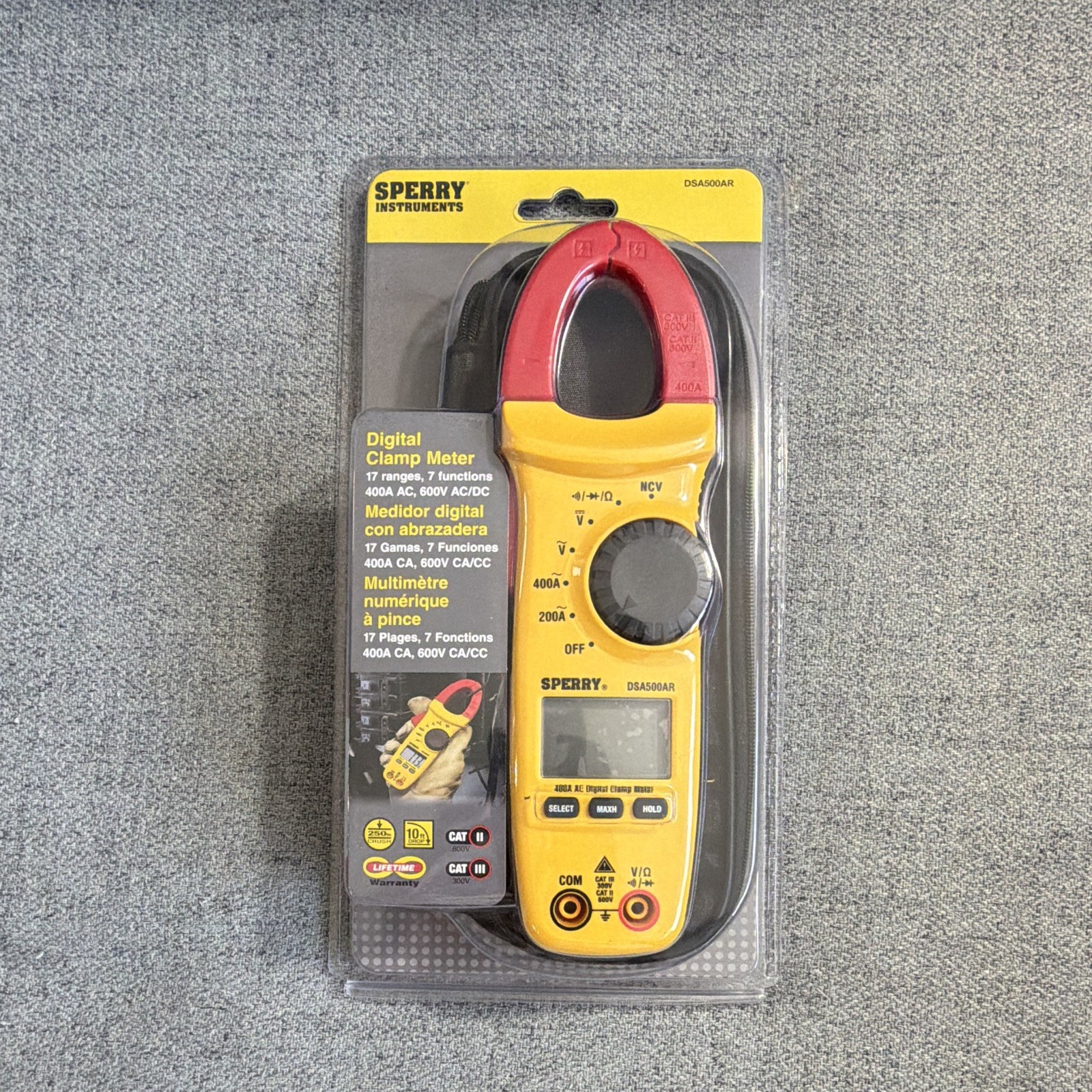 Sperry Instruments DSA500AR Digital Clamp Meter CAT III 600V 400A NCV Hold