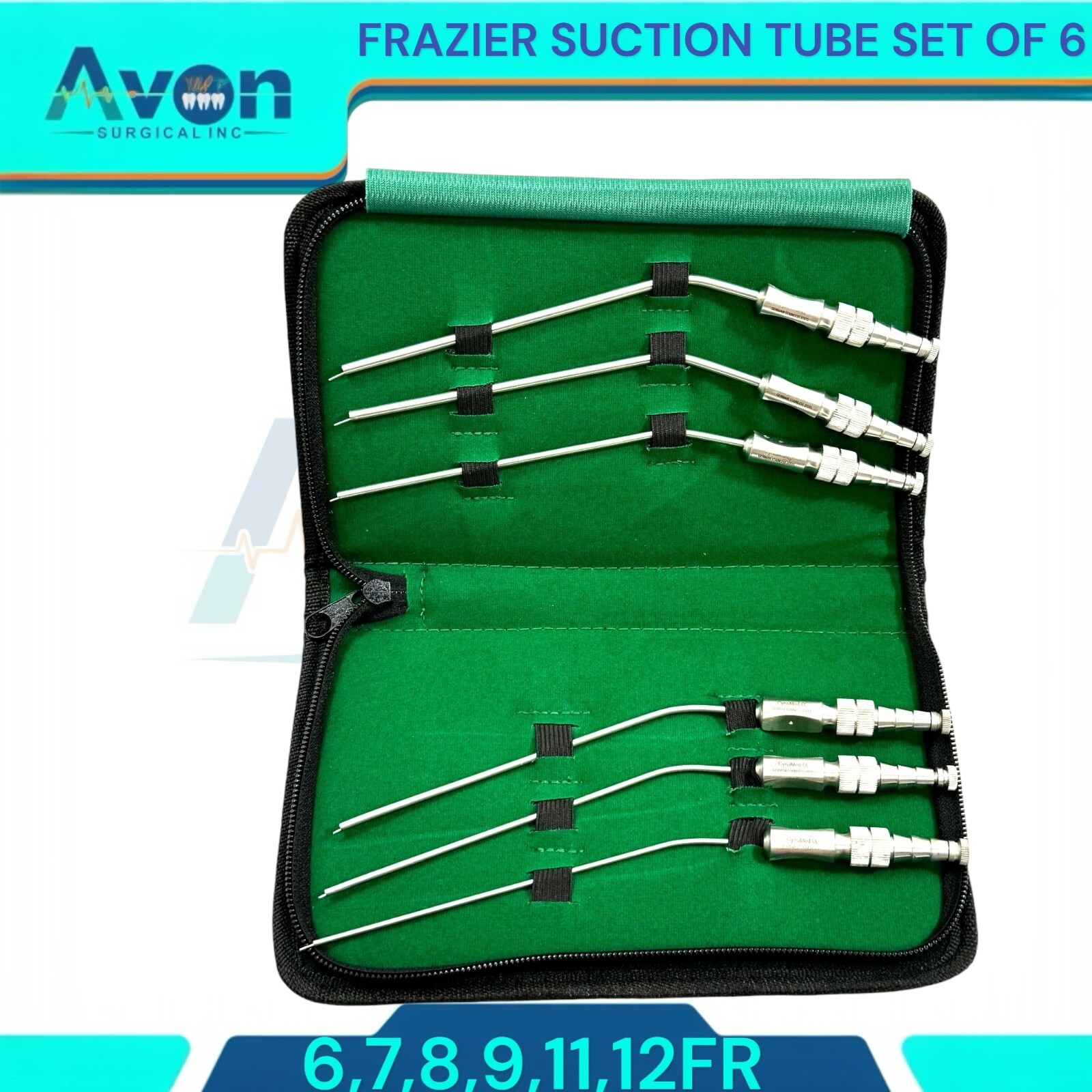 NEW GERMAN Frazier Suction tube set of 6 tubes! Dental ENT Surgical Instruments
