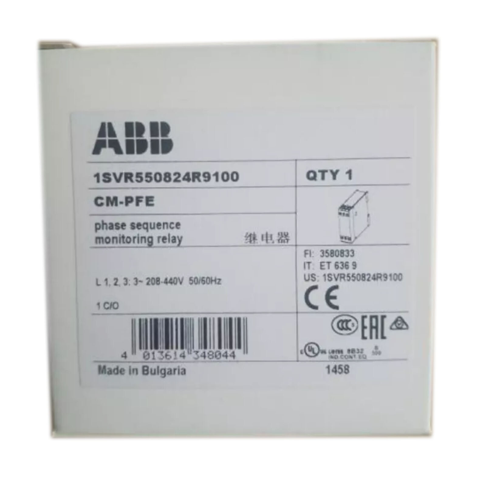1pcs New ABB CM-PFE 1 c/o208-440VAC
