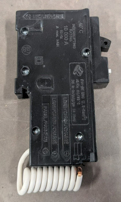 Used Square D 1 pole 15 amp Circuit breaker AFCI HOM115CAFI