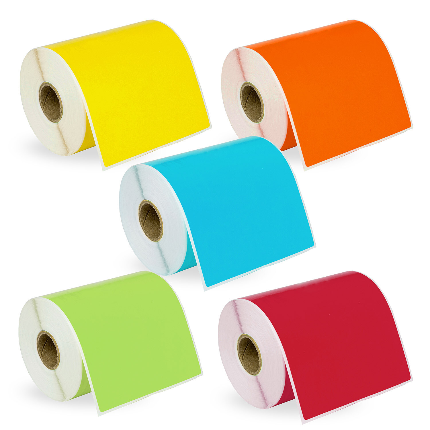 DYMO LW 1744907 COLOR 4XL 4×6 – 5 Rolls – 1 each: BLUE GREEN YELLOW RED ORANGE