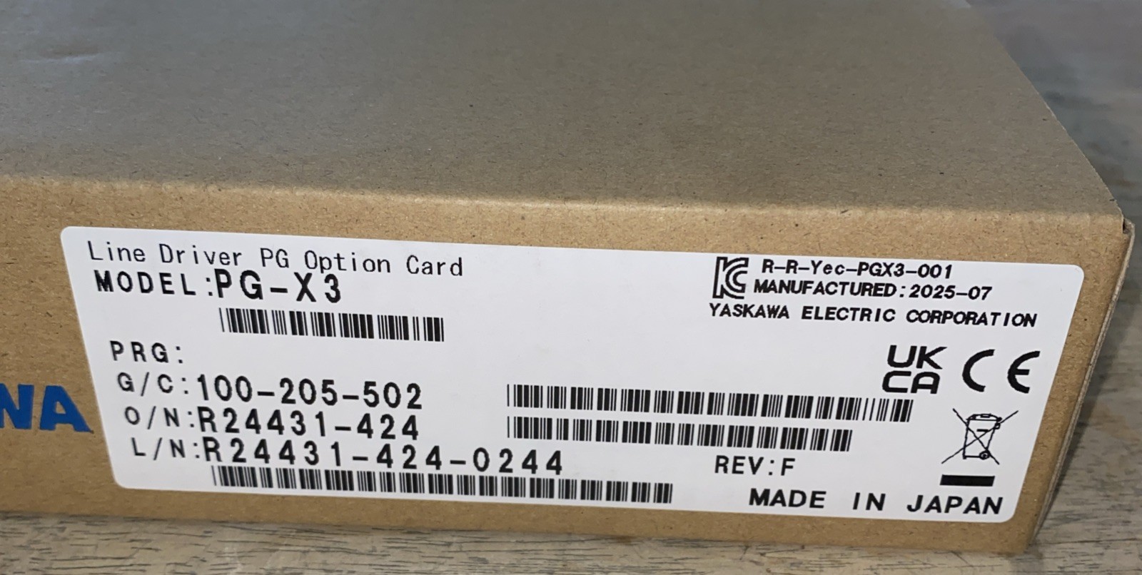 1PCS PG-X3 1PCS Yaskawa PG-X3 Frequency Converter