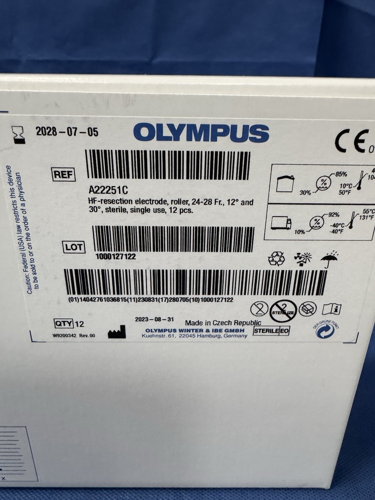 ✅Olympus A22251C HF Resection Roller Electrode – Box of 12, EXP – 7/05/2028