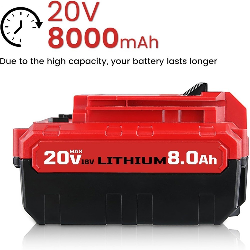2PACK 20 Volt 8.0Ah Lithium-ion Battery for Porter Cable 20V MAX PCC685L PCC680L