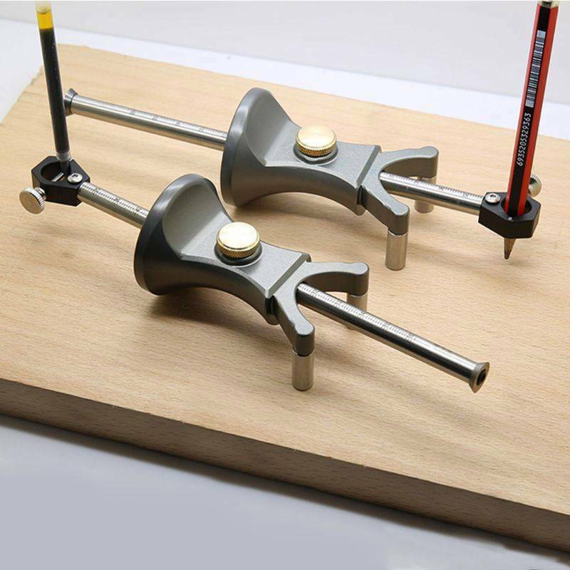 DIY Dual-purpose Linear Arc Scriber Parallel Wood Line Drawing Woodworking Tool
