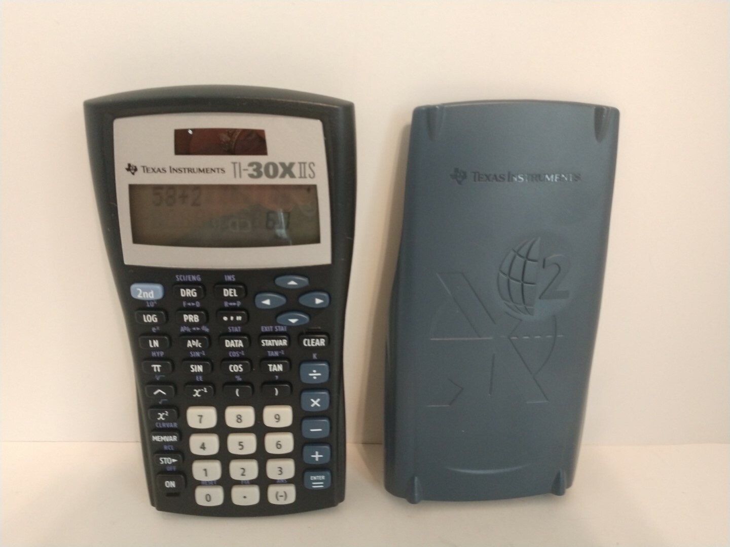 Texas Instruments TI-30X IIS Scientific Calculator ~ Black w/Blue Cover ~ Tested