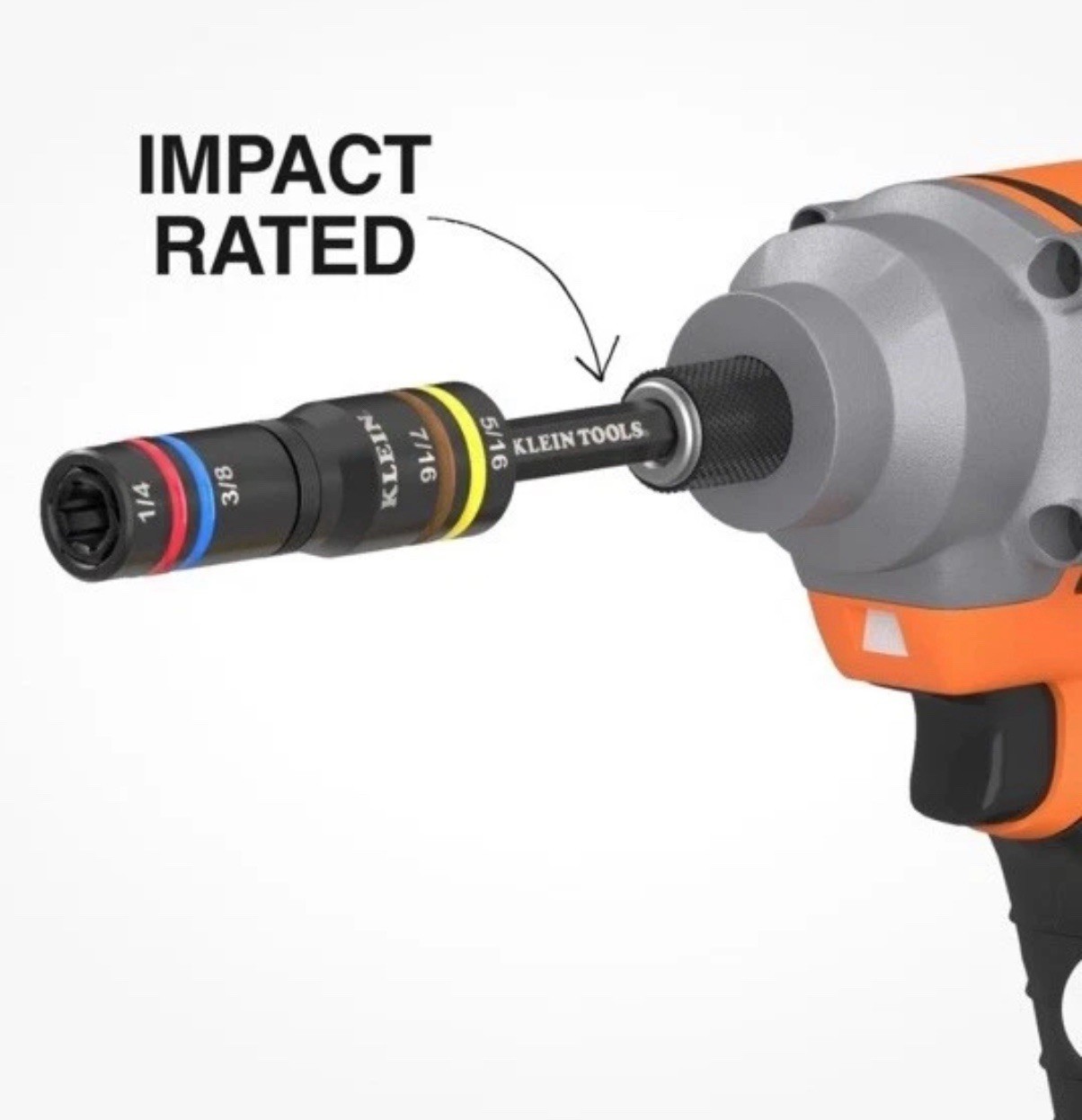 Klein Tools 652QS Quad-8 Deep-Well Heavy-Duty Impact Flip Sockets, SAE 8 Sizes