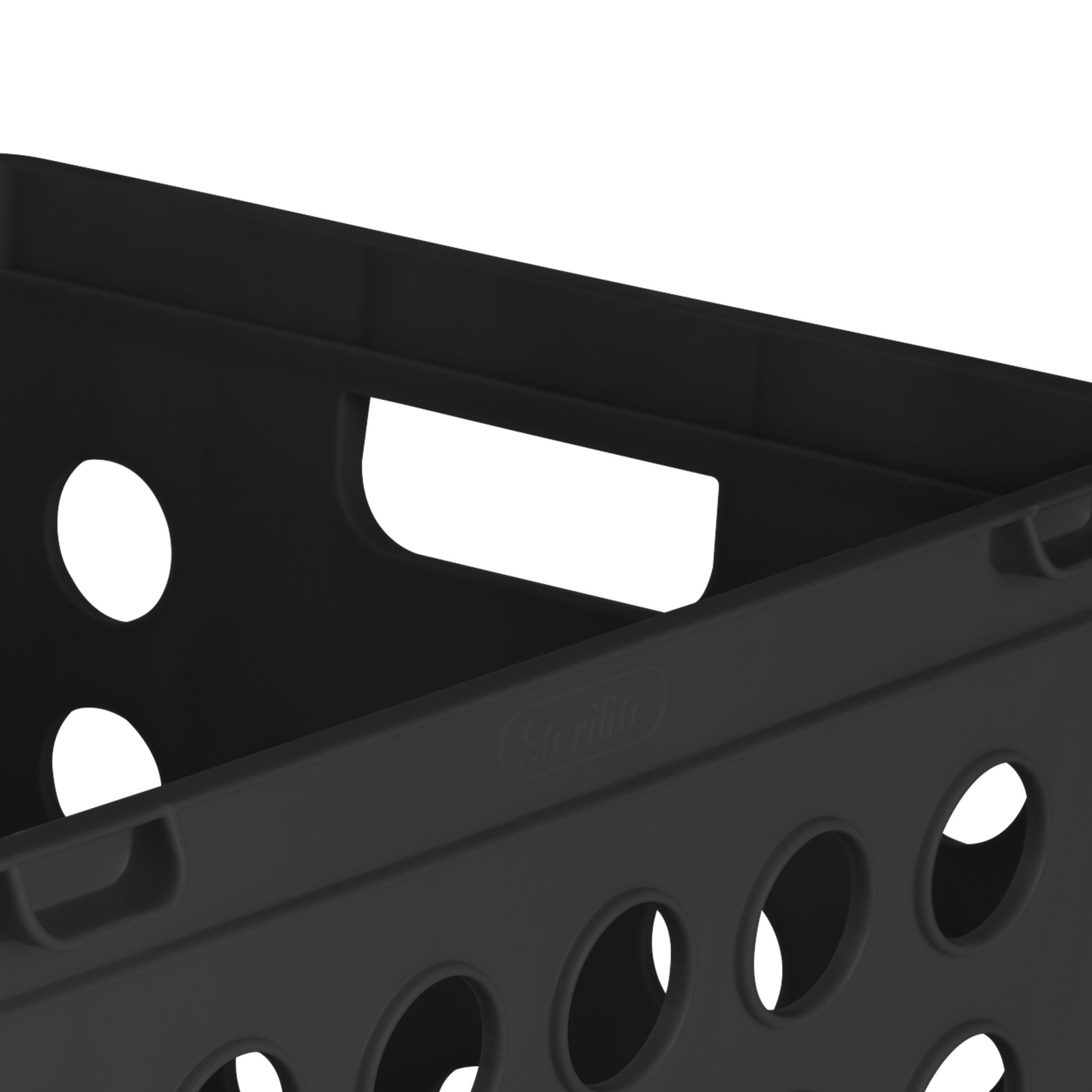 File Crate, Versatile Plastic Bin, Letter or Legal-Sized Storage, Black,6 Count