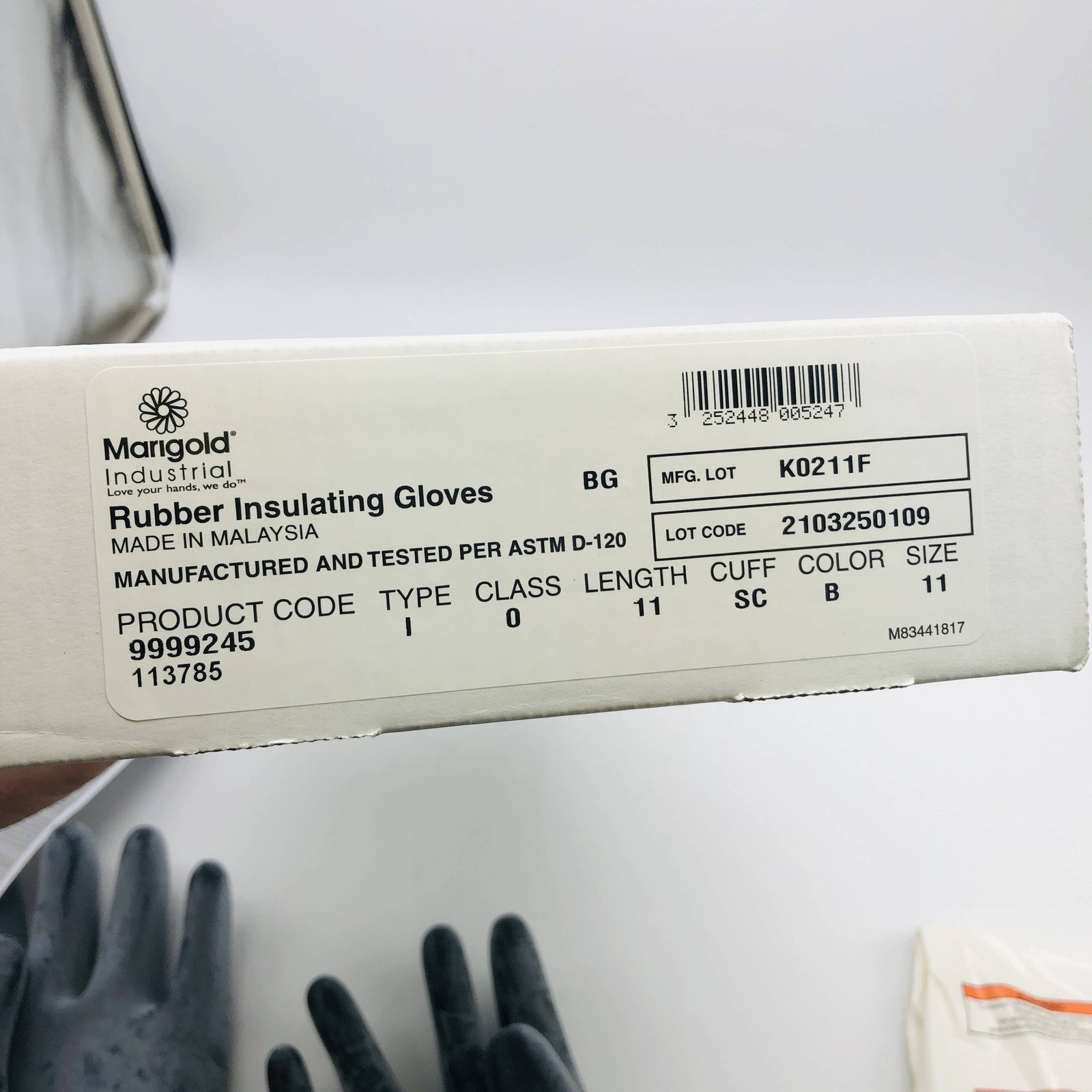 Marigold RIGCL011B/11.0 Electrical Insulating Gloves Rubber Sz 11 Class 0 11″