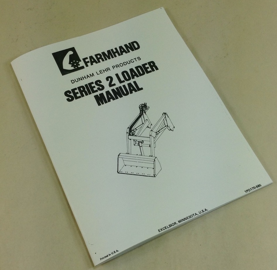 Farmhand Dunham Lehr Series 2 Loader Operators Manual Parts List Instructions