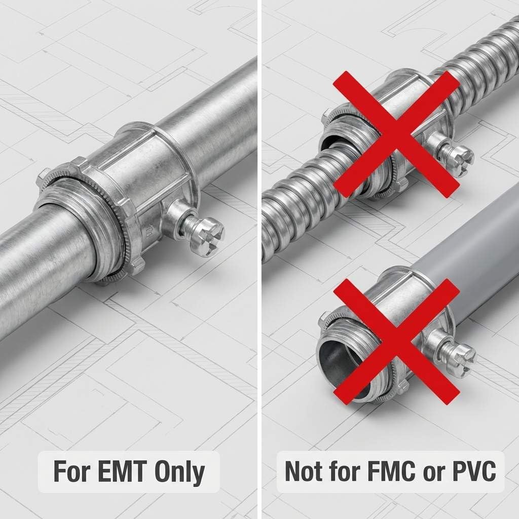1/2″ Zinc Die Cast EMT Conduit Connectors 25 Pcs Screw Electrical Conduit
