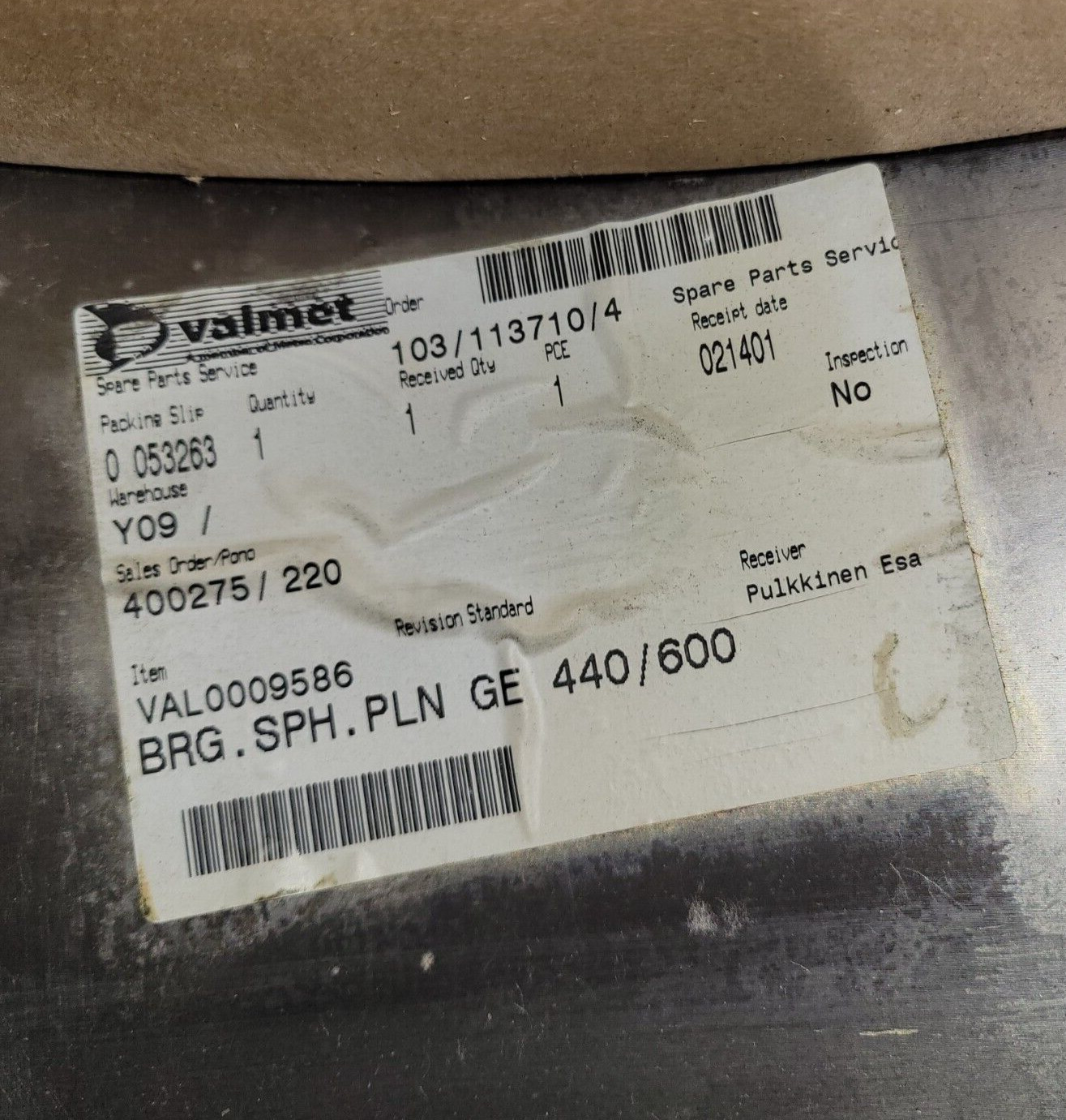 VALMET Bearing SKF #GE 400/600 Radial spherical plain bearing