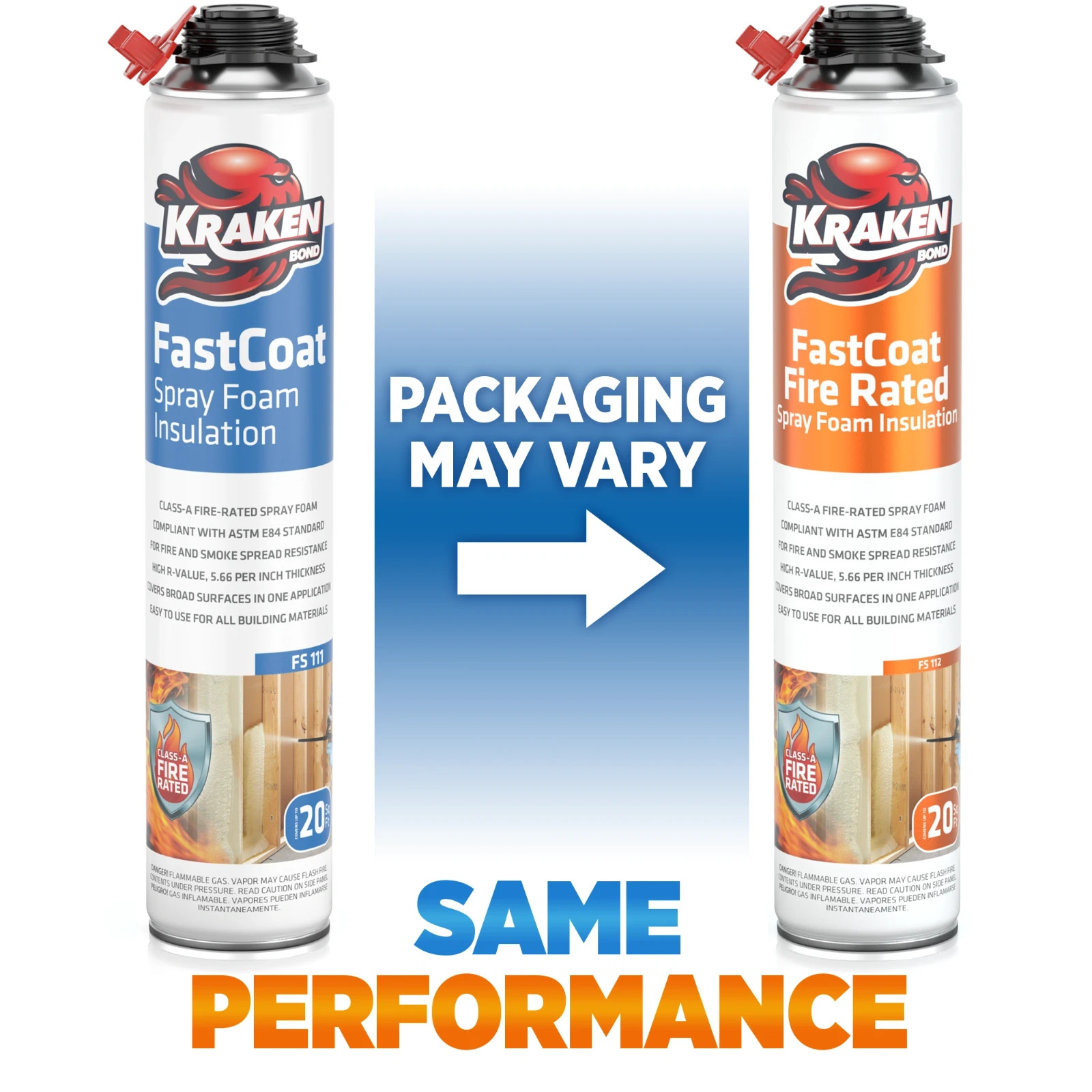 Kraken Bond FastCoat Spray Foam Insulation,Closed Cell 27.1 oz, 12 Pack (No Gun)