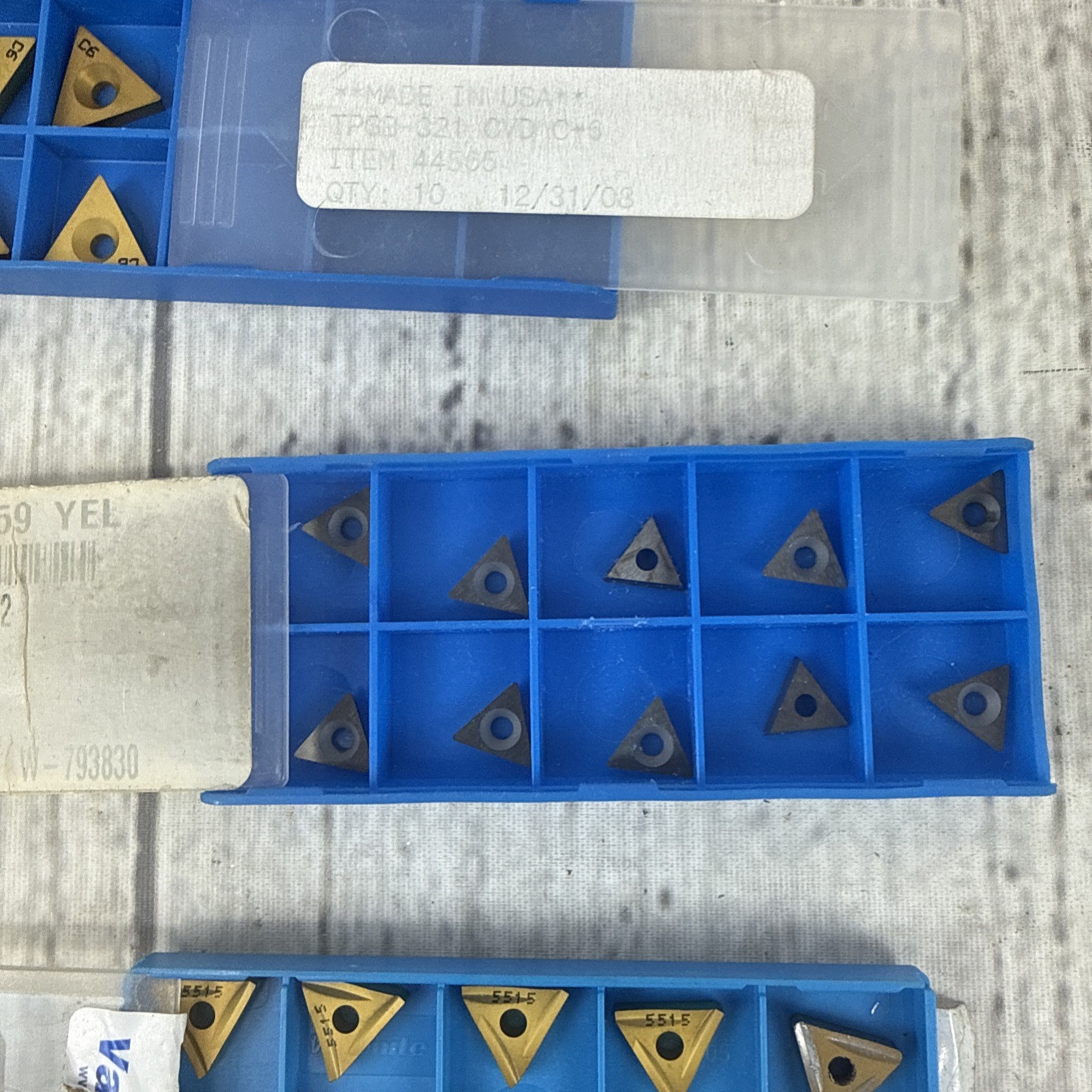 Lot Of 43 Mostly Valenite Carbide Inserts – Various Sizes – See Pics