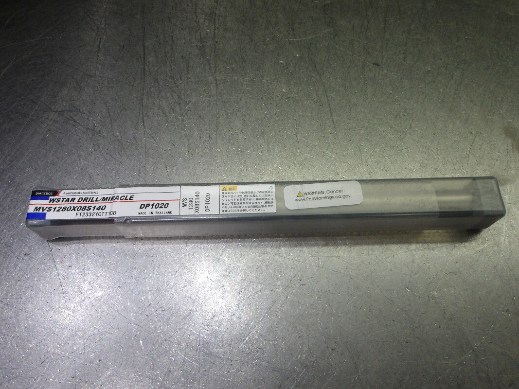 Mitsubishi 12.8mm Coolant Thru Carbide Drill MVS1280X08S140 DP1020 (LOC586)