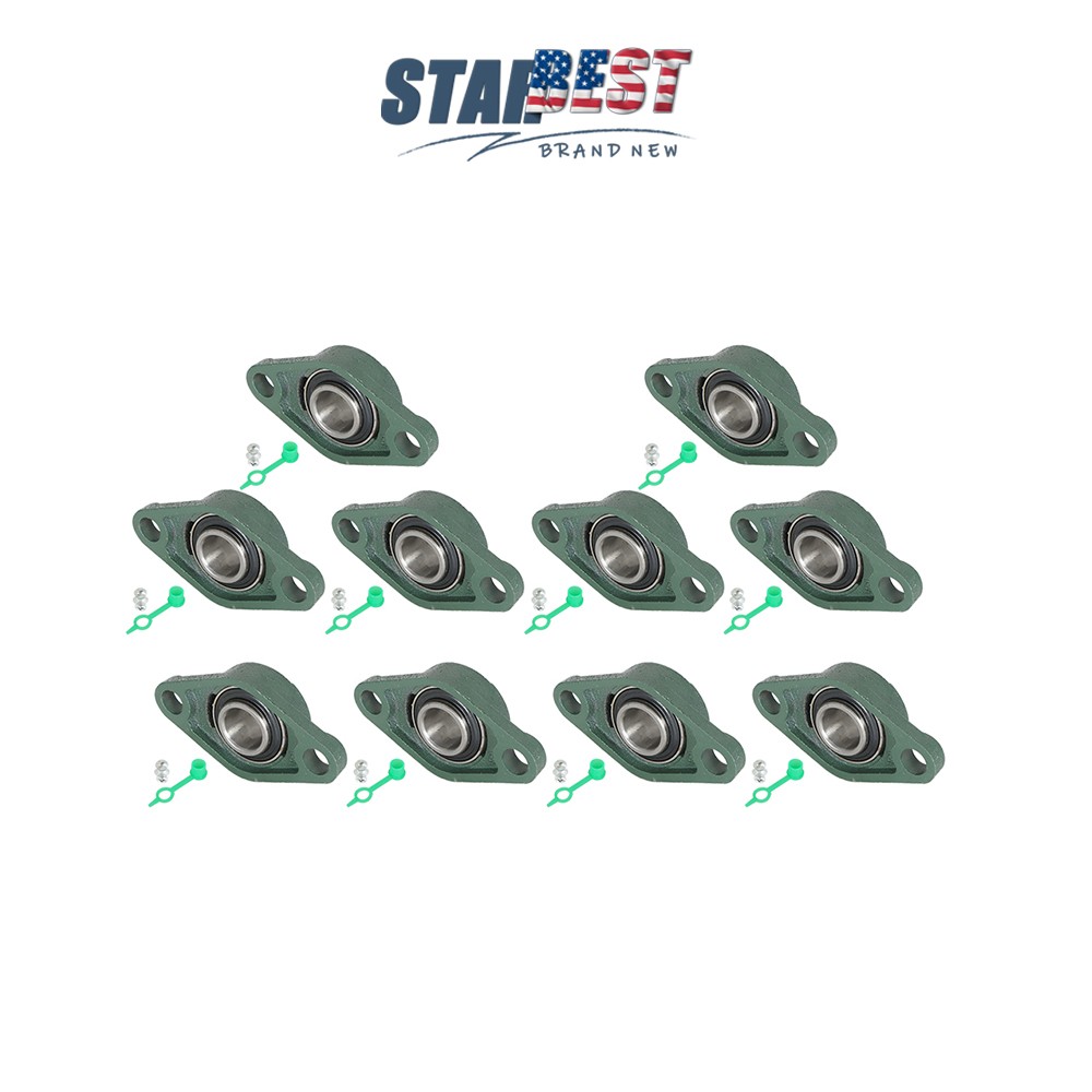 UCFL205-16 Pillow Block Flange Bearing 1″ Bore 2 Bolt Solid Base 10PCS