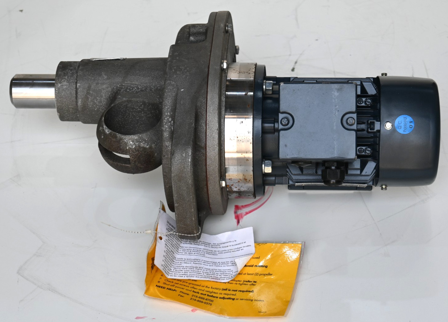 DOVER NEPTUNE JG-2.1 MMAD71G PORTABLE GEAR DRIVE TANK MIXER 290 RPM