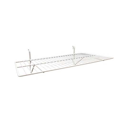 Only Hangers White Wire Slatwall / Gridwall Shelf 24″L x 12″D