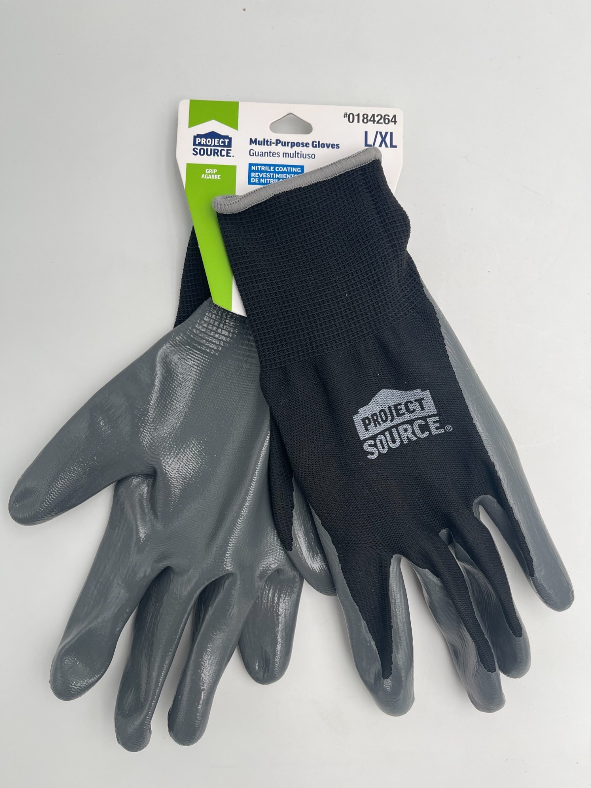 Project Source 12 Pair – Gray Nitrile Dipped Polyester Multi Purpose Gloves