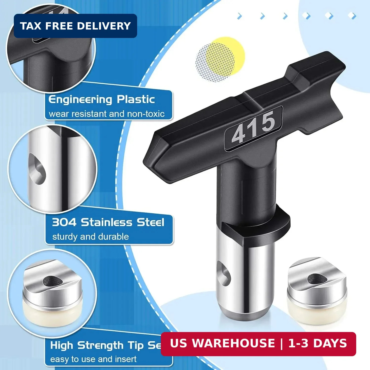 10PCS Airless Paint Sprayer Tips Set Tungsten Nozzles 109-621 for Spray Gun