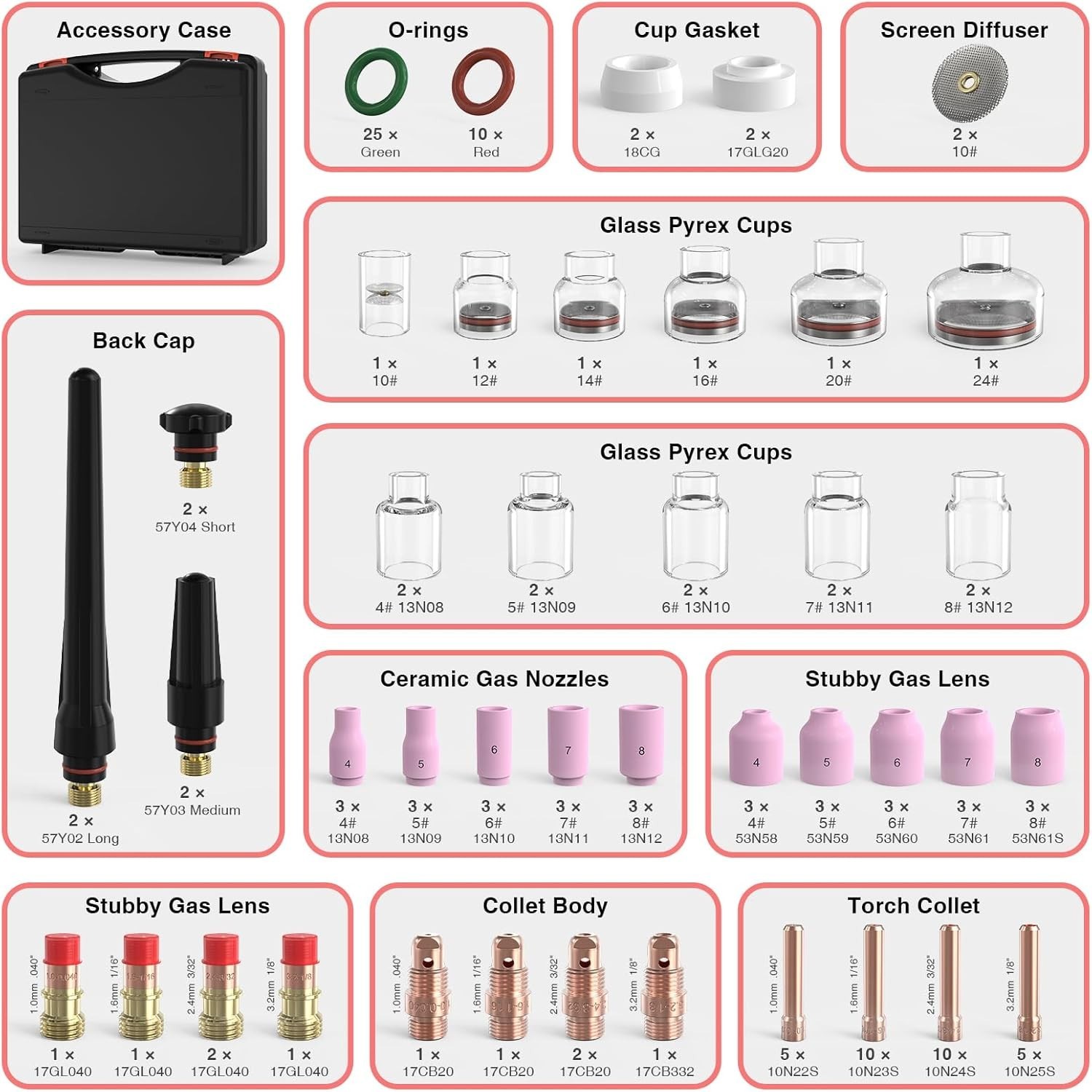 WP-17/18/26 TIG Welding Torch Accessory Kit
