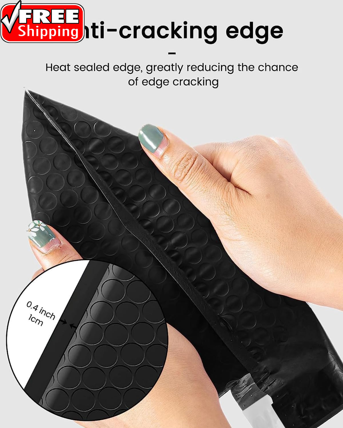 Black Bubble Mailers 4X8 Inches 50 Pack, Usable Size 4X7″ Bubble Envelopes for S