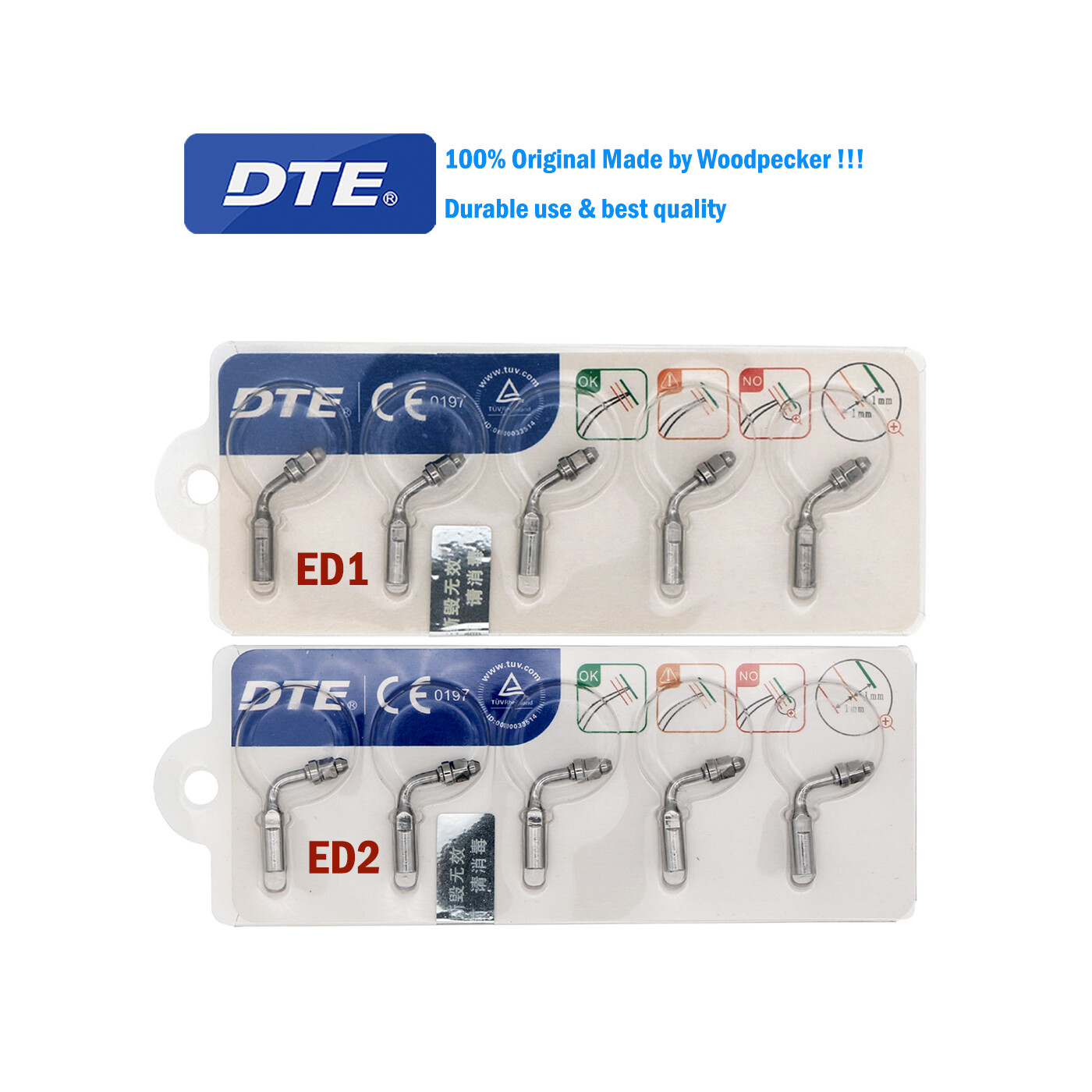 Woodpecker DTE Tips Dental Ultrasonic Piezo Scaler Fit EMS NSK SATELEC Handpiece
