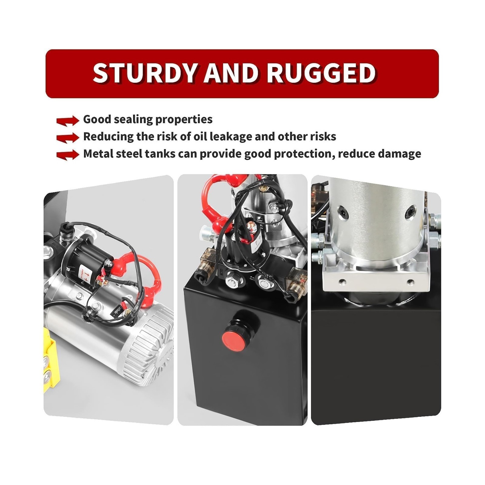 Nakkaa 12V DC Hydraulic Power Device 8 Quart Double Acting Hydraulic Dump Tra…