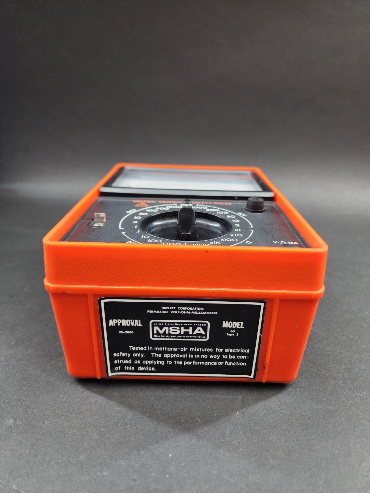 Triplett Model 60 Type 2 Handheld MultiMeter With C Clamp, Adapter Etc
