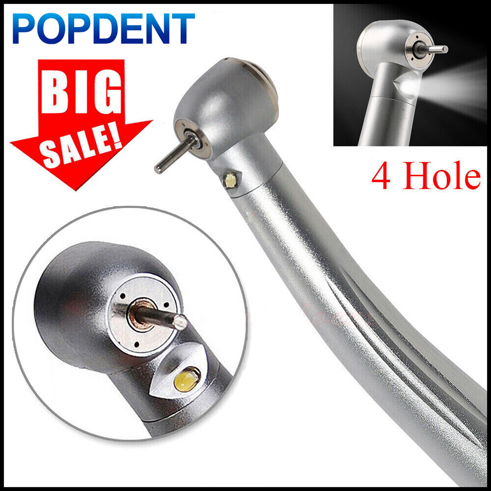 NSK Style Dental Fiber Optic LED/NO LED E-generator high speed handpiece 2/4Hole