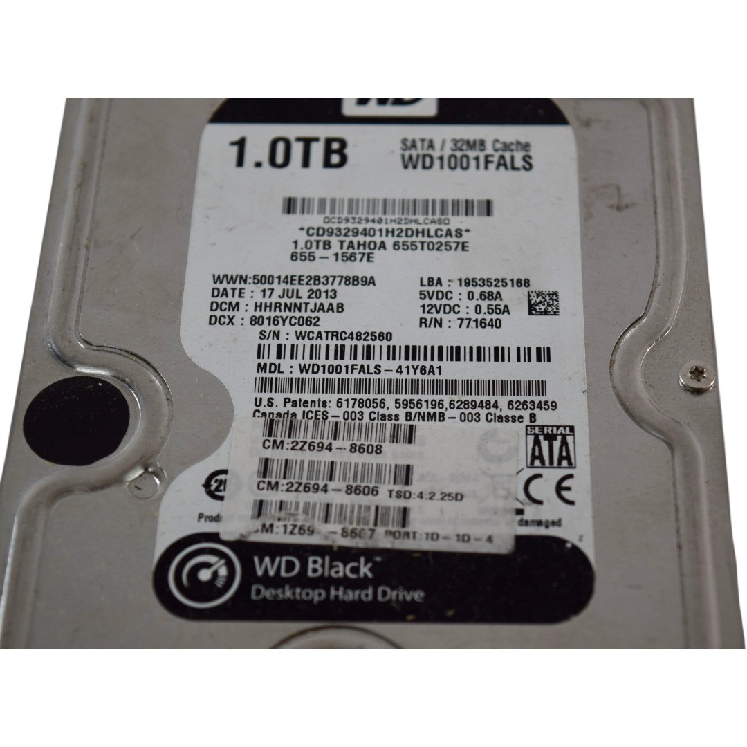 WD 1TB 7200 RPM SATA II 32MB 3.5” HDD WD1001FALS-41Y6A1