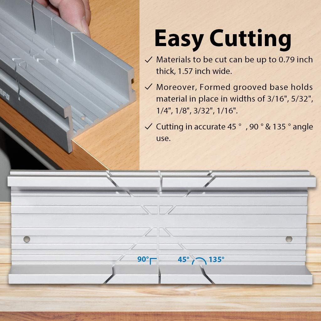 FIRSTINFO 5.5 Inch Metal Small Aluminum Miter Box Silver