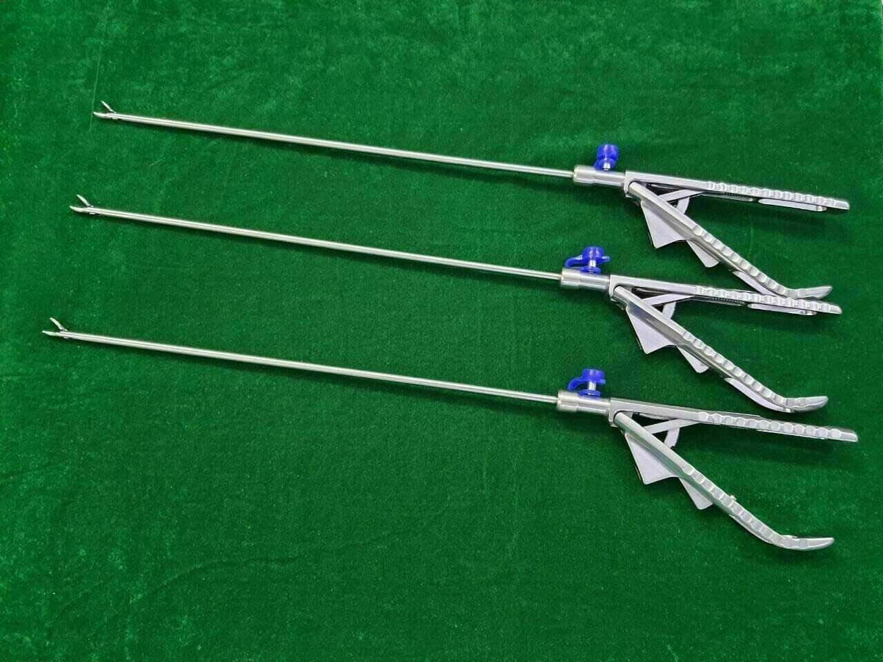 3pc Laparoscopic Curved Needle Holder 5mmx330mm Reusable Instruments