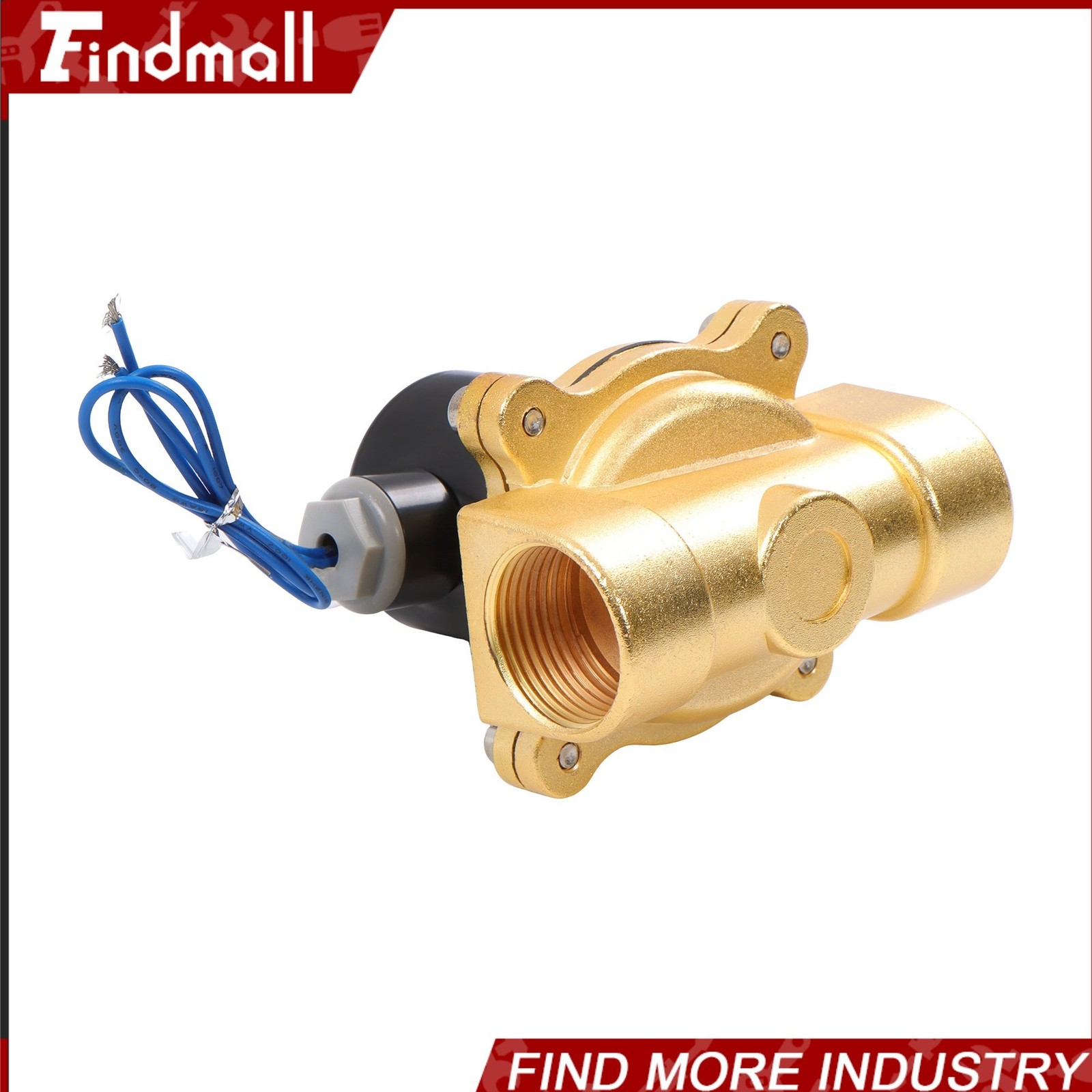 Findmall 110V 120V Volt AC Electric Solenoid Valve Brass Water Air Gas NC 1″ NPT