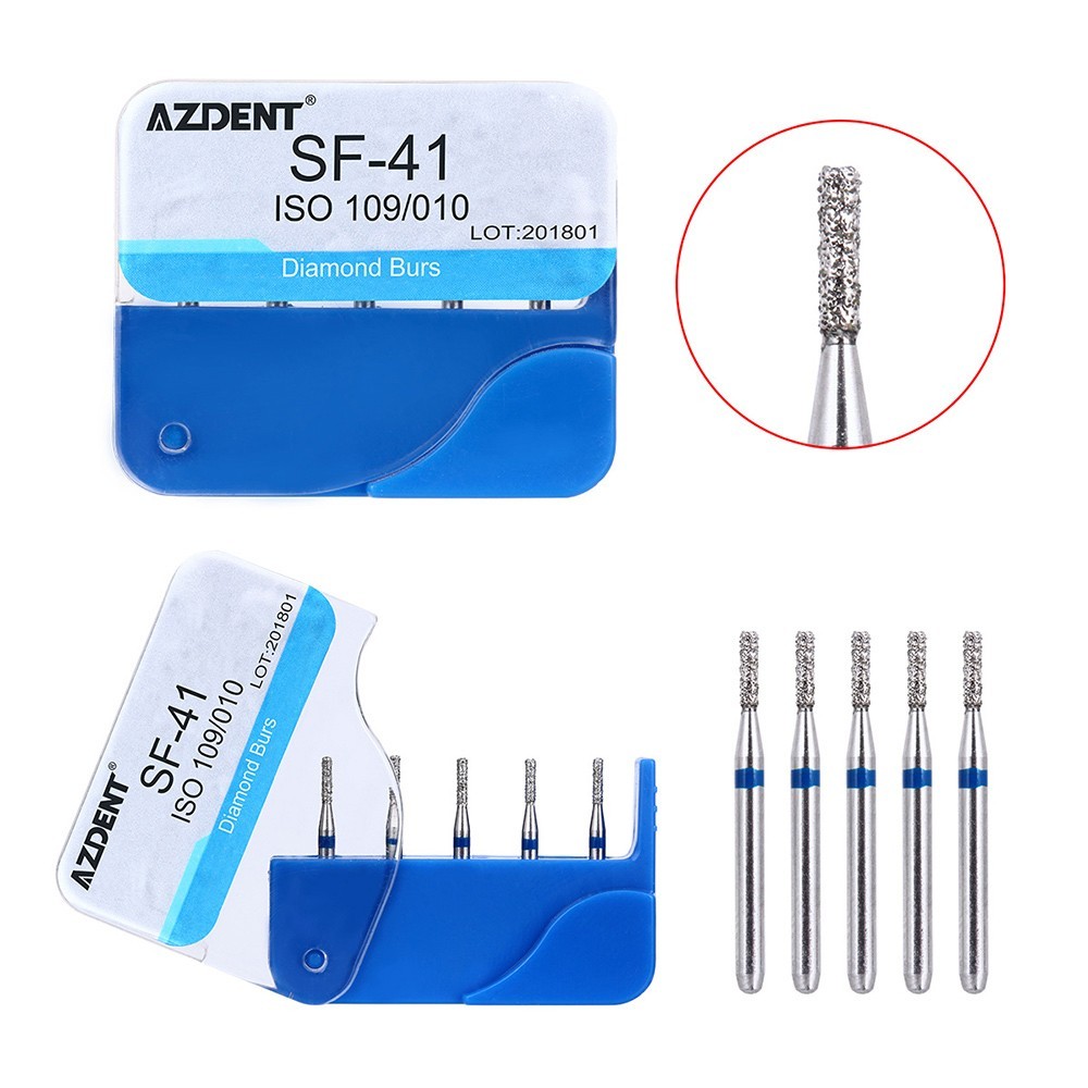 100Pcs 20Types Dental Diamond Burs for High Speed Handpiece Medium Friction Grip