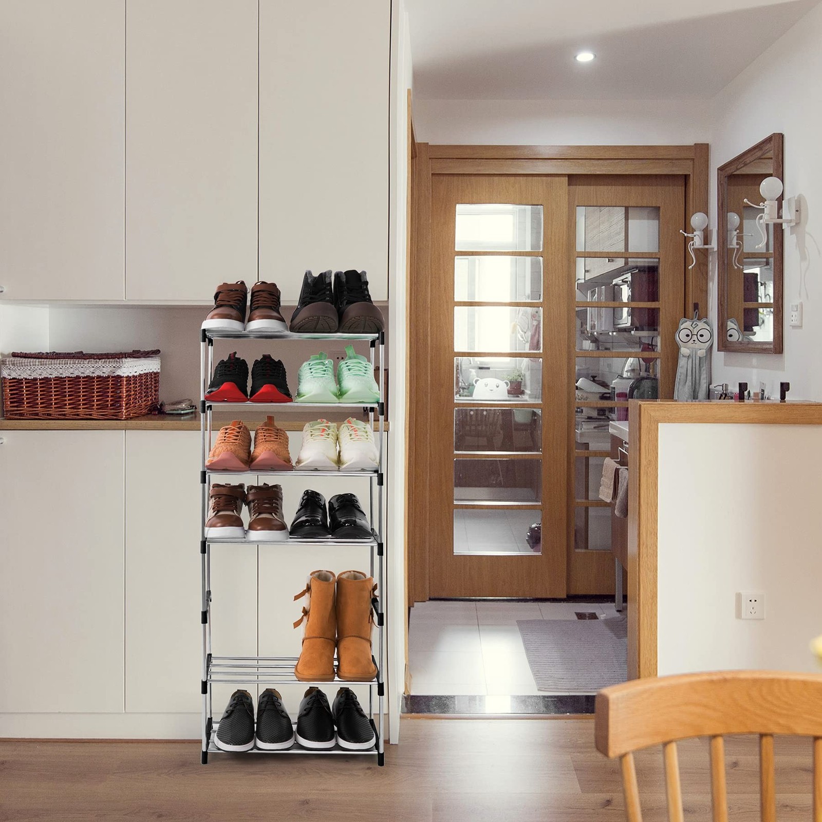 Xerhnan 3-Tier Stackable Small Shoe Rack, Lightweight Shoe Shelf Storage Orga…