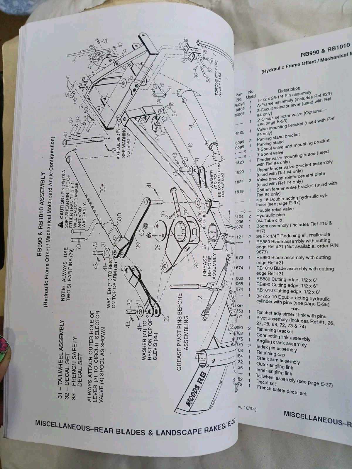 Woods Parts Manual Binder Rotary Cutters Mowers Misc. Equipment