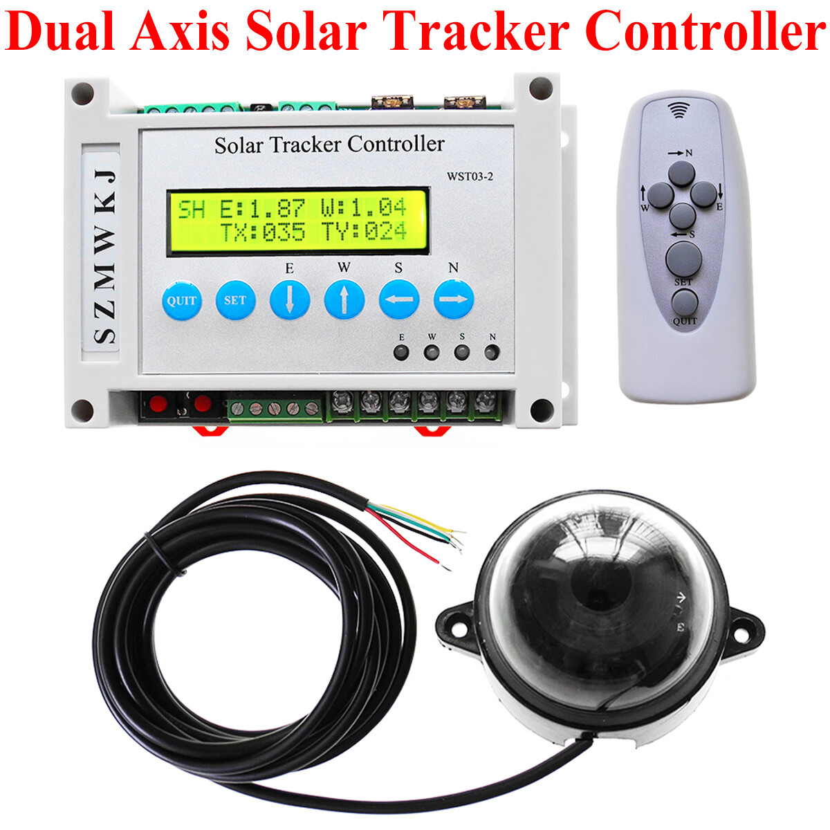 Electric Single Axis Solar Tracker Controller With Linear Actuator Anemometer IG
