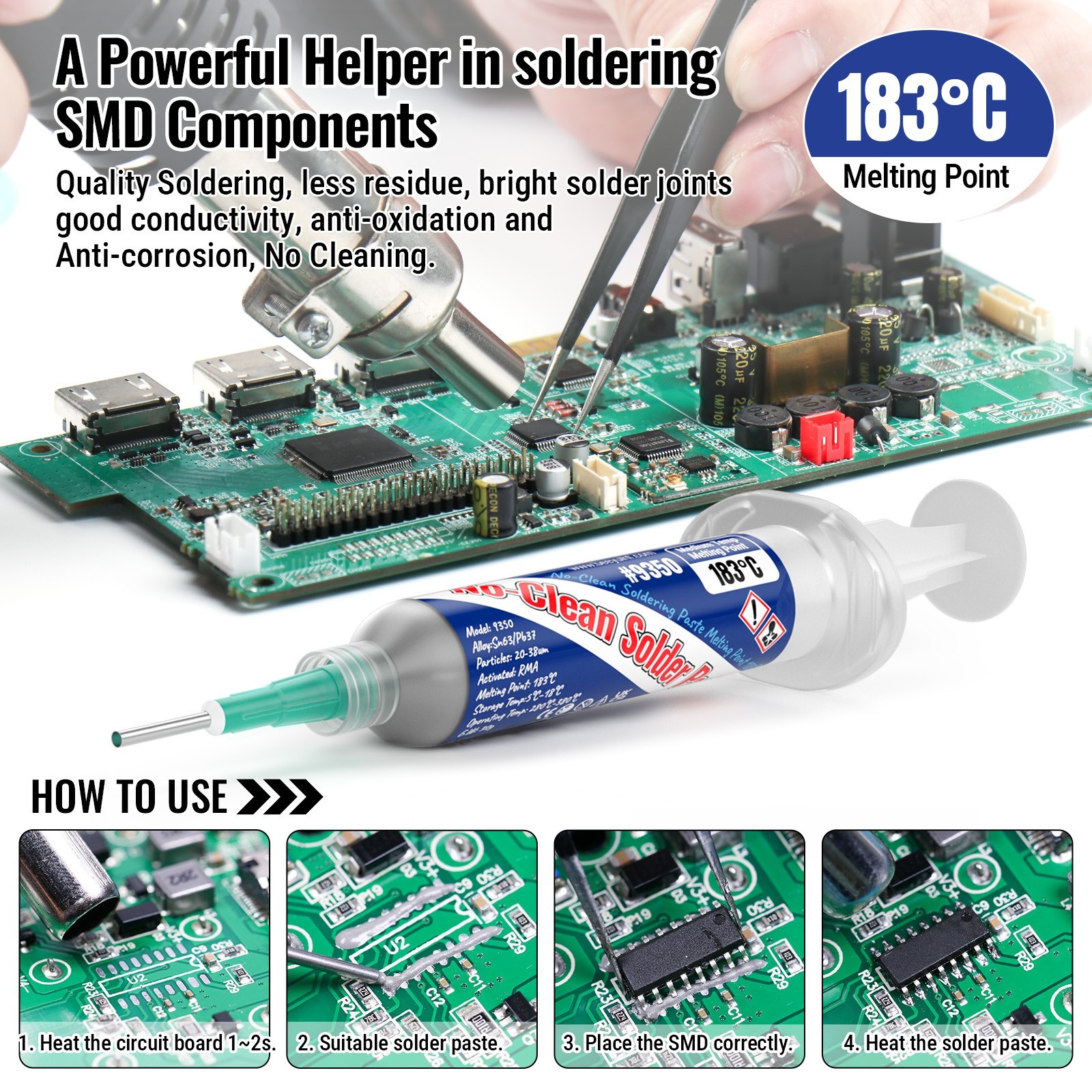 BEEYUIHF 30g x 2 Tin BGA Solder Paste Sn63Pb37 for PCB SMD Electronics Repair