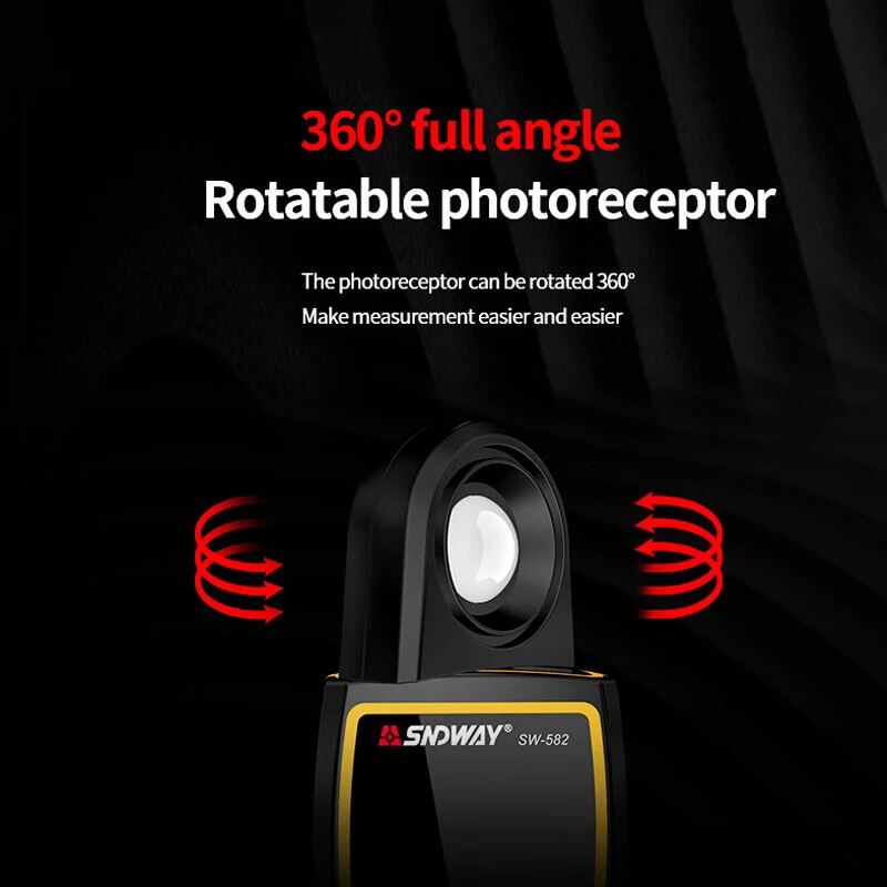 Light Lux Meter LCD photometer Illuminometer Luminometer 200,000Lux Temp light