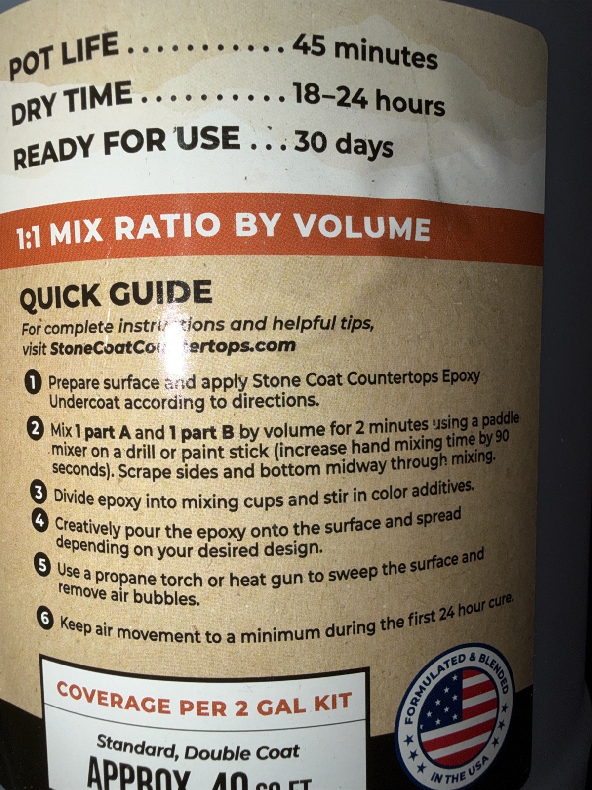 Stone Coat Countertops Epoxy Resin Part A Clear 1 Gallon***FAST FREE SHIPPING***